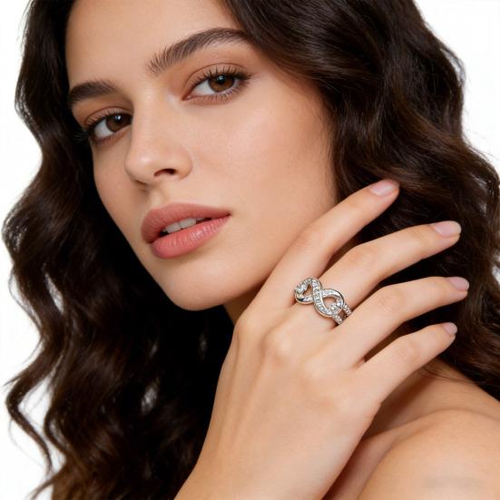 Infinity Knot Promise Ring for Her Cubic Zirconia Engagement Ring Sparkling Wedding Band for Women Anniversary Jewelry Gift