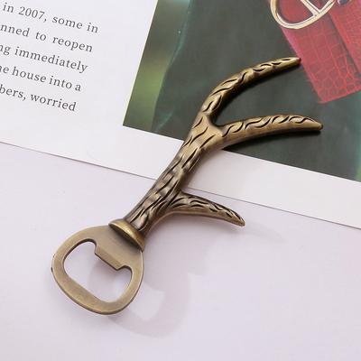 Creative European-style Home Christmas Antler Beer Opener with Metal