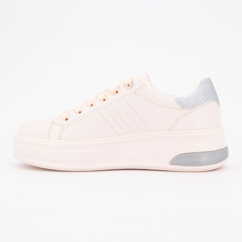 Baskets orange pastel paillettes silver peony asuka Femme US POLO