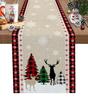 Merry Christmas Tree Ball Linen Table Runners Holiday Party Decor Reusable Dining Table Runenrs Wedding Navidad Decorations