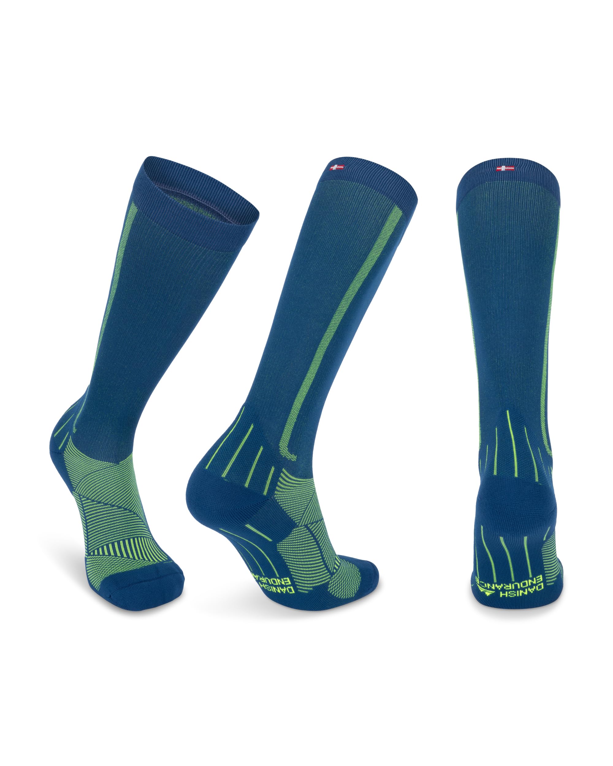 

DANISH ENDURANCE Compression Sizes 1 pair Socks, Blue/Neon Yellow, 25.0-28.0 cm,