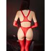 Sexy Damen-Bodysuit mit hohem Schnitt, dünn, durchsichtig, glänzend, glatt, elastisch, Tanzstrumpfhose, formendes Trikot mit Handschuhstrumpf
