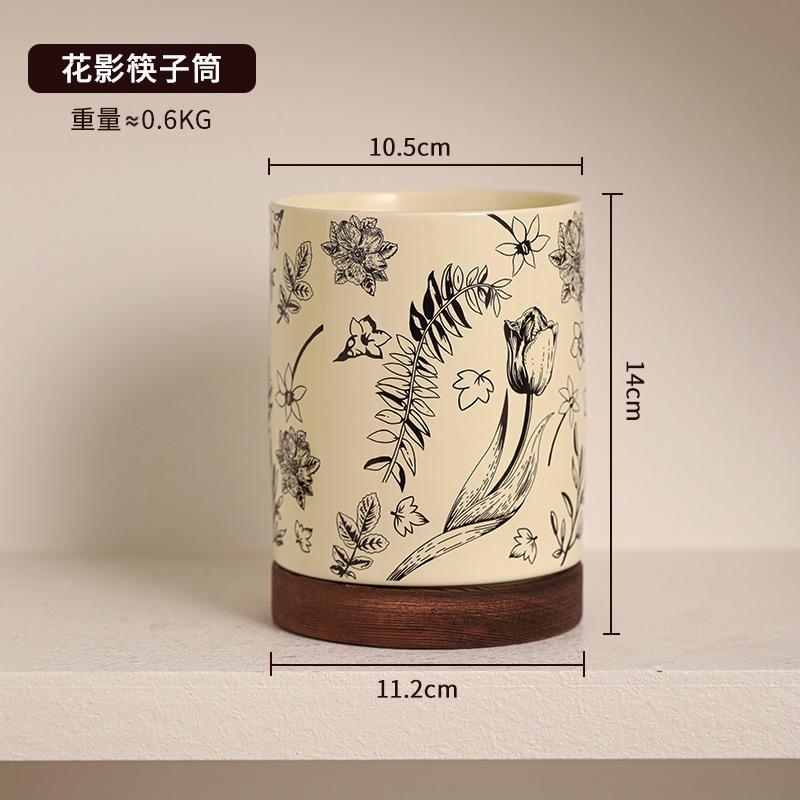 Keramický stojan na lžíce a vidličky domácí prémiová kuchyňská deska odtoková klec na hůlky kbelík na hůlky úložný stojan krabička na hůlky