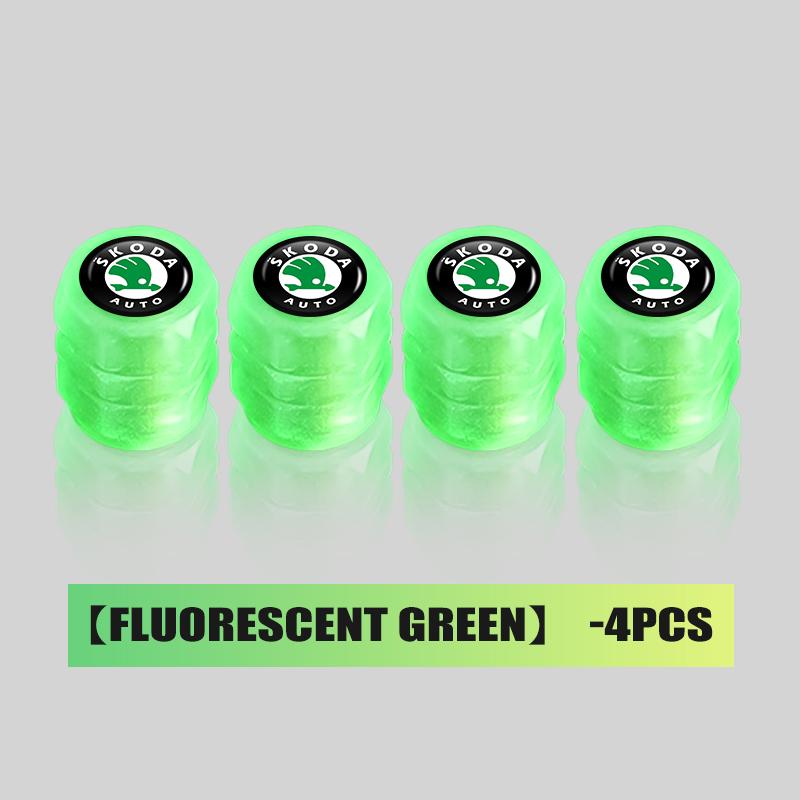 

Car Tire Valve Cap Luminous Valve Core Cover For Skoda Kamiq MK3 Roomster Rapid Kodiaq Karoq Fabia Enyaq
