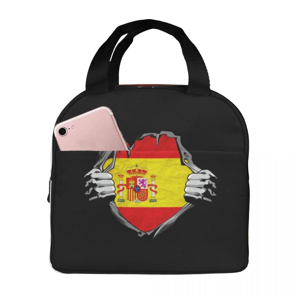 Flag Of Spain Insulated Lunch Bag for Kids School Cooler Thermal Food Box Tote Portable Lunch Boxes Container