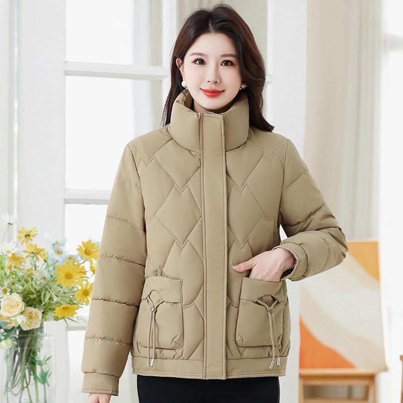 Women's Short Winter Cotton Jacket, 2026 New Korean Style, Stand Collar, Thickened Outerwear, Petite Fit