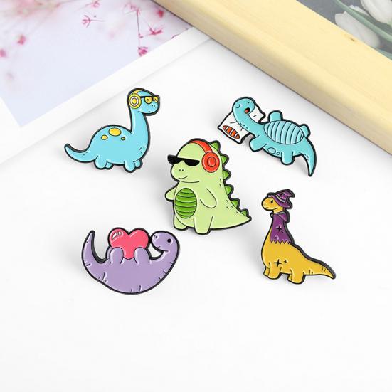 Yousheng Brooch Pin Colorful Dinosaur Decoration Men Women Cartoon Animal Brooch Clothes Decor