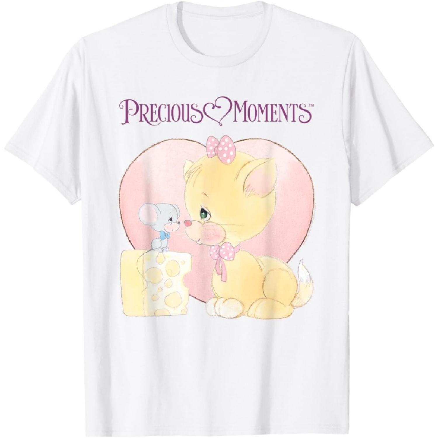 Precious Moments Cat And Mouse with Cheese T-Shirt XXXXXL белый