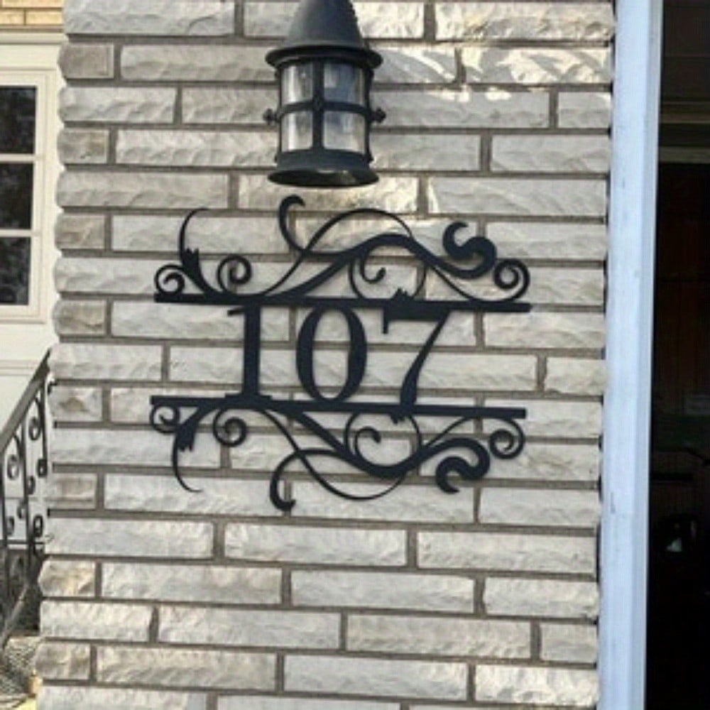 Metal Address Plaque Customizable Number Sign Home Decor Housewarming Gift for Front Door Outdoor Wall