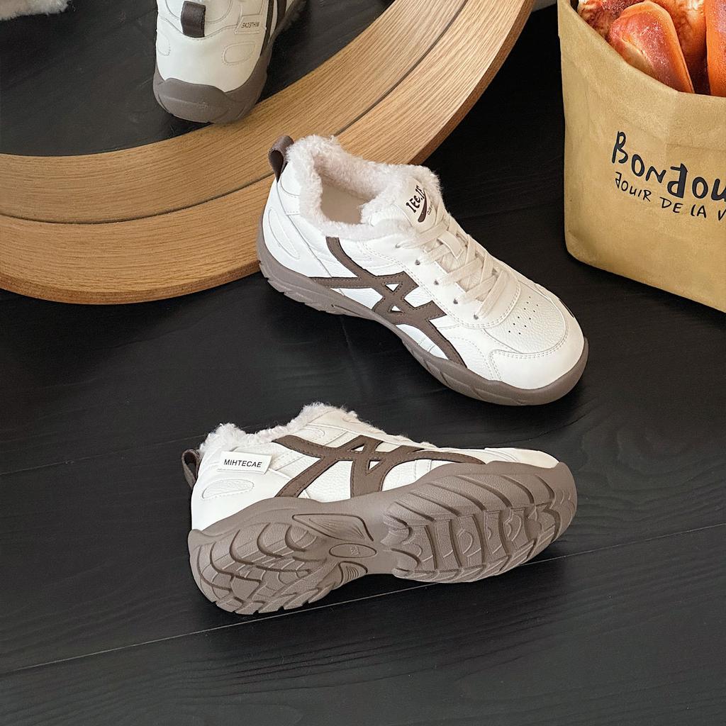 Platform-soled German training shoes women's spring new color matching retro lace-up inner height-increasing casual sports shoes Forrest Gump shoes