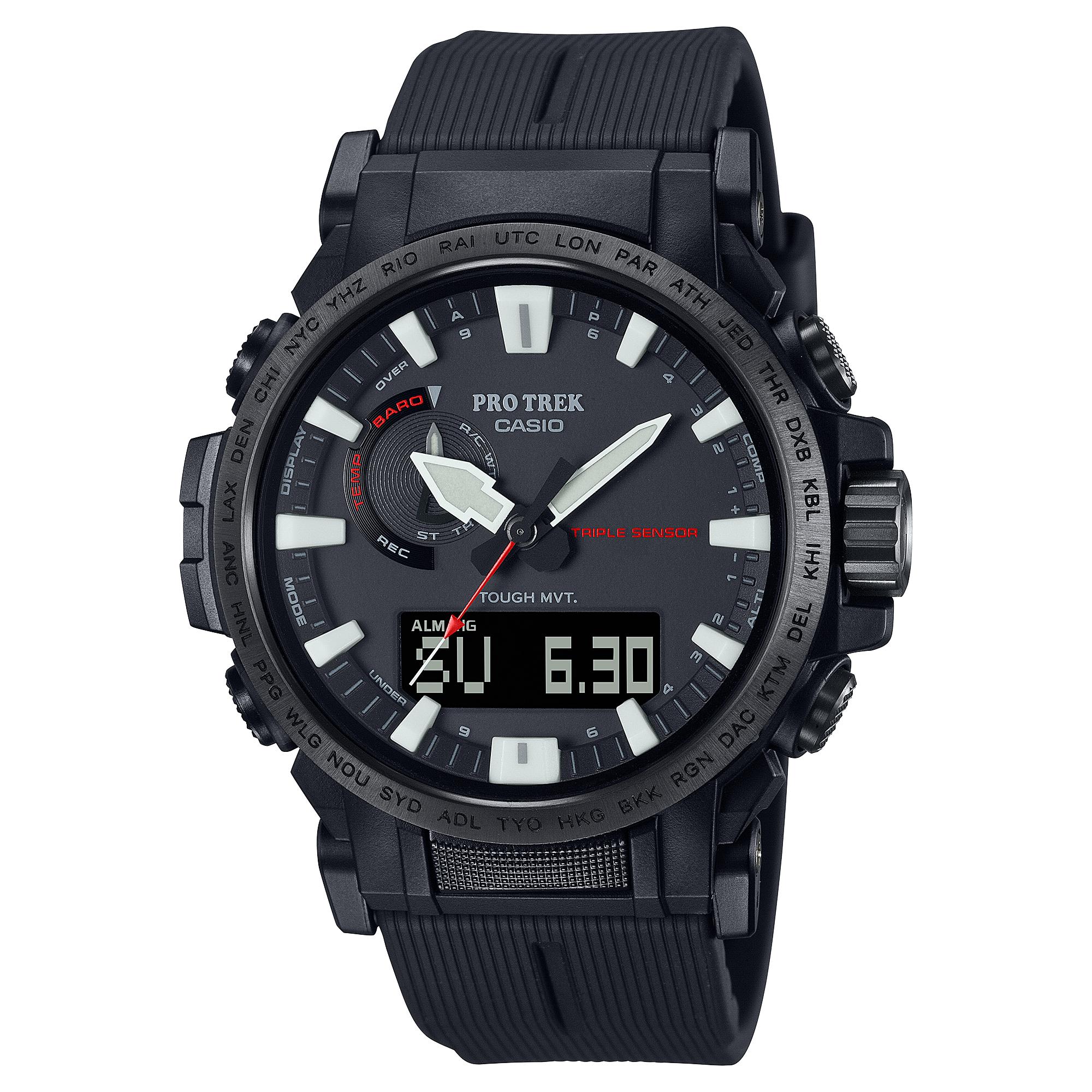 

Casio Pro Trek Men s Stainless Steel 100M Water Resistant Digital Alarm Quartz Watch PRW-61Y-1B сірий колір