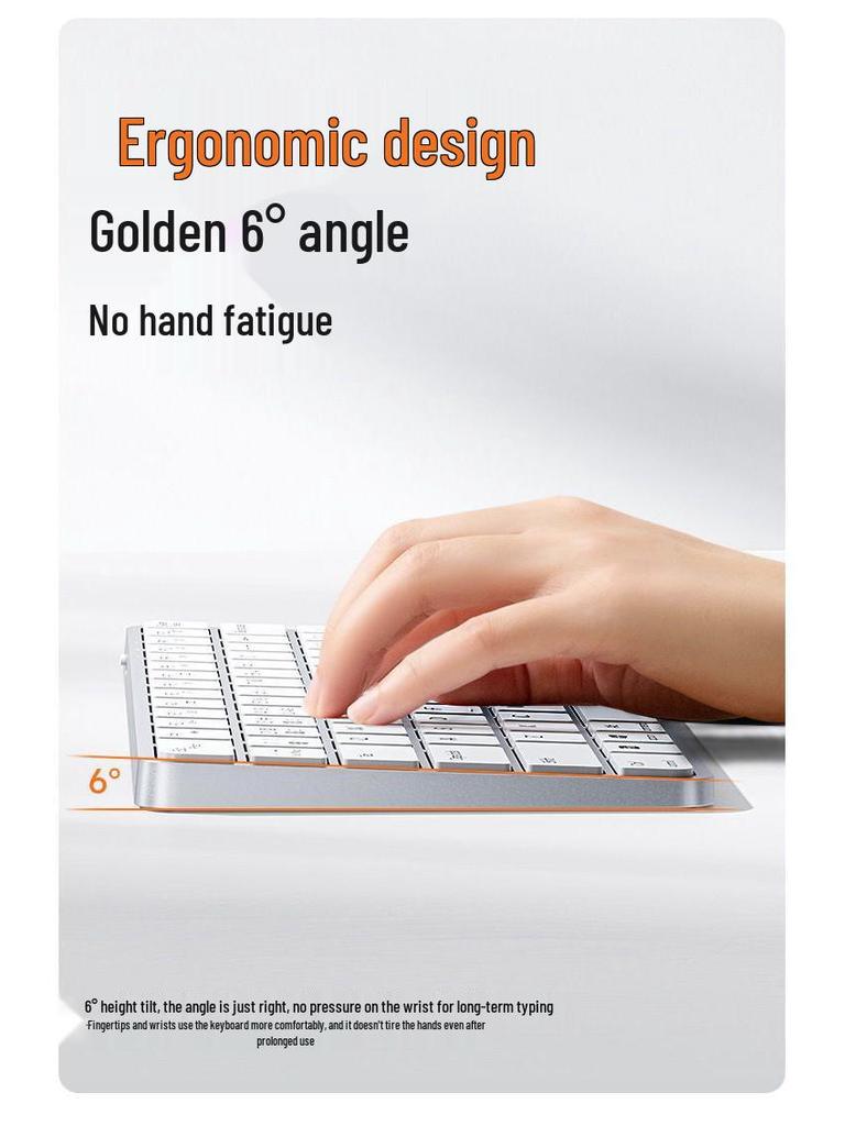 Silent Lightweight Wireless Bluetooth Keyboard with Touchpad for Tablets & Laptops