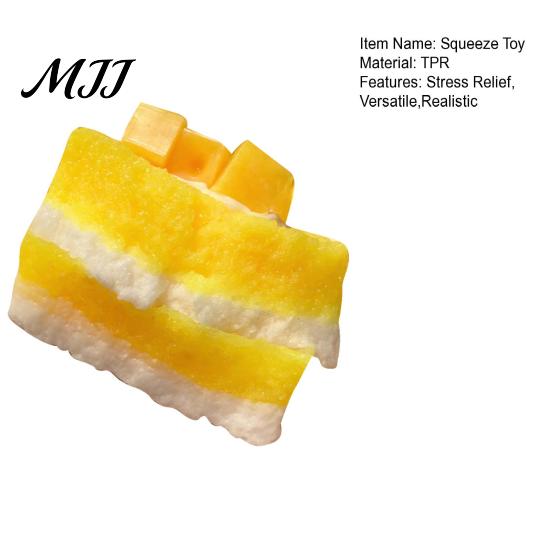 Soft Squeeze Toy Mango Toast Slow-Rising TPR Fidget for Stress Relief Realistic Food-Shaped Decompression Gadget Kids Adults Foam