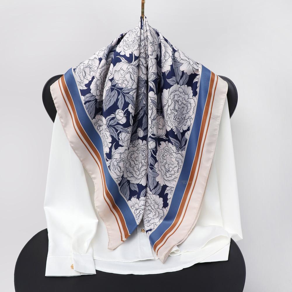 90Cm twill silk square scarf silk scarf women s spring new versatile fashion temperament headscarf shawl scarf 90*90cm
