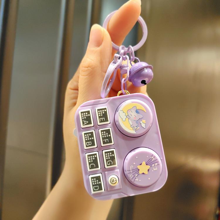 Leuchtender Mini-DJ-Mixer Schlüsselanhänger: Cartoon Musik-Spielkonsolen-Anhänger