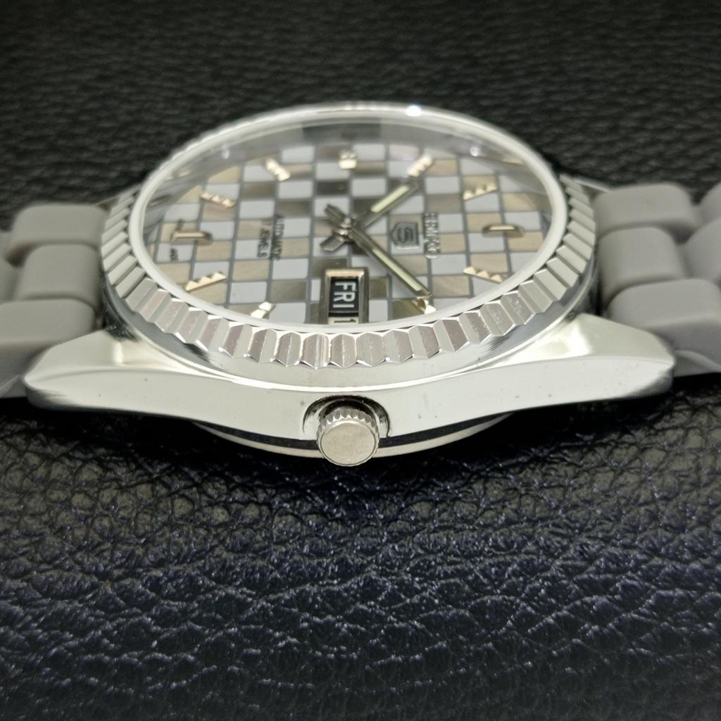 REFURBISHED SEIKO 5 AUTOMATIC MENS WATCH JAPAN MADE GREY DIAL CUSTOM a440013-2 QV90-a440013