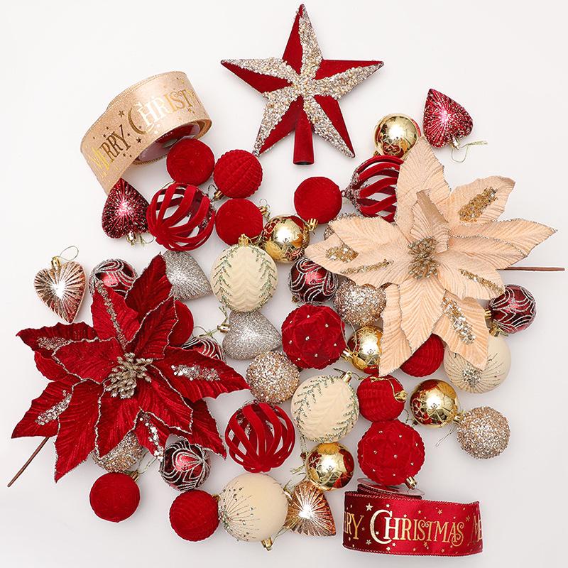 Automatic Pure PE Christmas Tree with Handmade Ornaments for DIY Home Décor