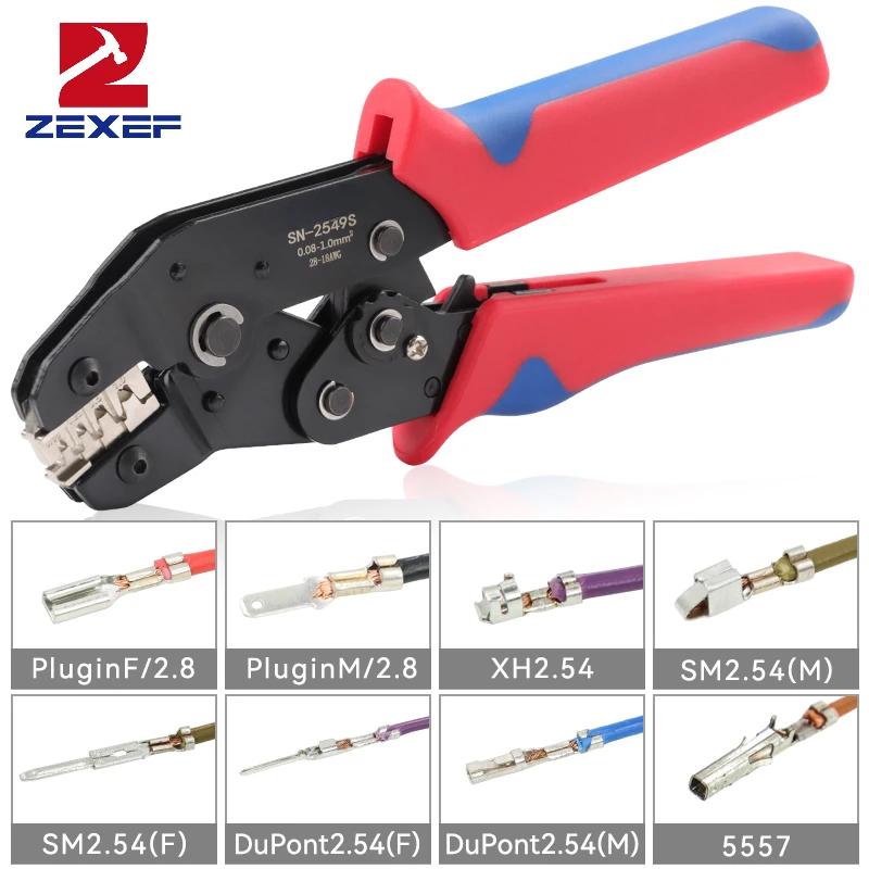 ZEXEF Crimping Tools PH2.0/XH2.54/2.8/3.0/3.96/KF2510/JST Terminal SN-2549S 0.08-1.0mm²/AWG28-18  Wire Ratcheting Pliers YEFYM