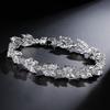 ZAKOL Luxury AAA Cubic Zirconia Wedding Bracelets for Women High Quality White Gold Color Leaf Charm Bracelet Bangles