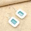Pretty Blue Chalcedony Gemstone Handmade 925 Solid Sterling Silver Jewelry Earrings For Her
