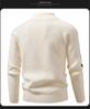 2025 Winter Men's Korean Style Half-Zip Stand Collar Knit Pullover, Plus Size Casual Base Layer