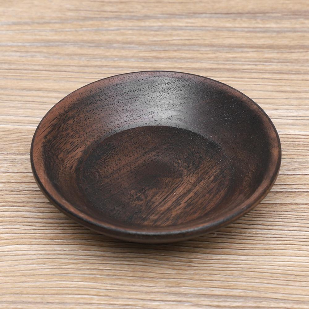 Round Surface Dessert Plate Wood Raw Serving Saucer Wipe Easily Household Plate Nut Storage