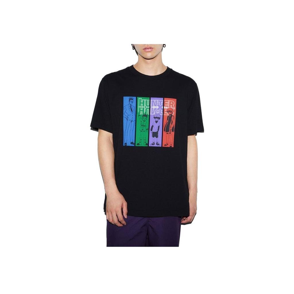 Uniqlo X Hunter Cartoon Anime Round Neck Short Sleeve T-Shirt Unisex T-Shirts Black 466150-09