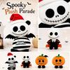 Plush Halloween Toy Doll Soft Stuffed Animal with Wings and Striped Body Featuring Holiday Hat for Decorative Use or Gift Giving