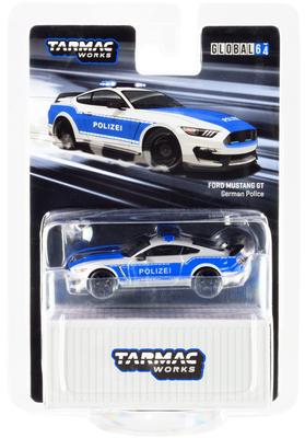 TARMACWORKS Ford Mustang Shelby GT350R Deutsche Polizei Fertigprodukt 1/64 T64G-011-GP