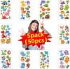 10Pcspack Cartoon Dinosaur Tattoos Stickers Cute Birthday Party Temporary Tatt-Oos Sticker Funny Christmas Gift Toy