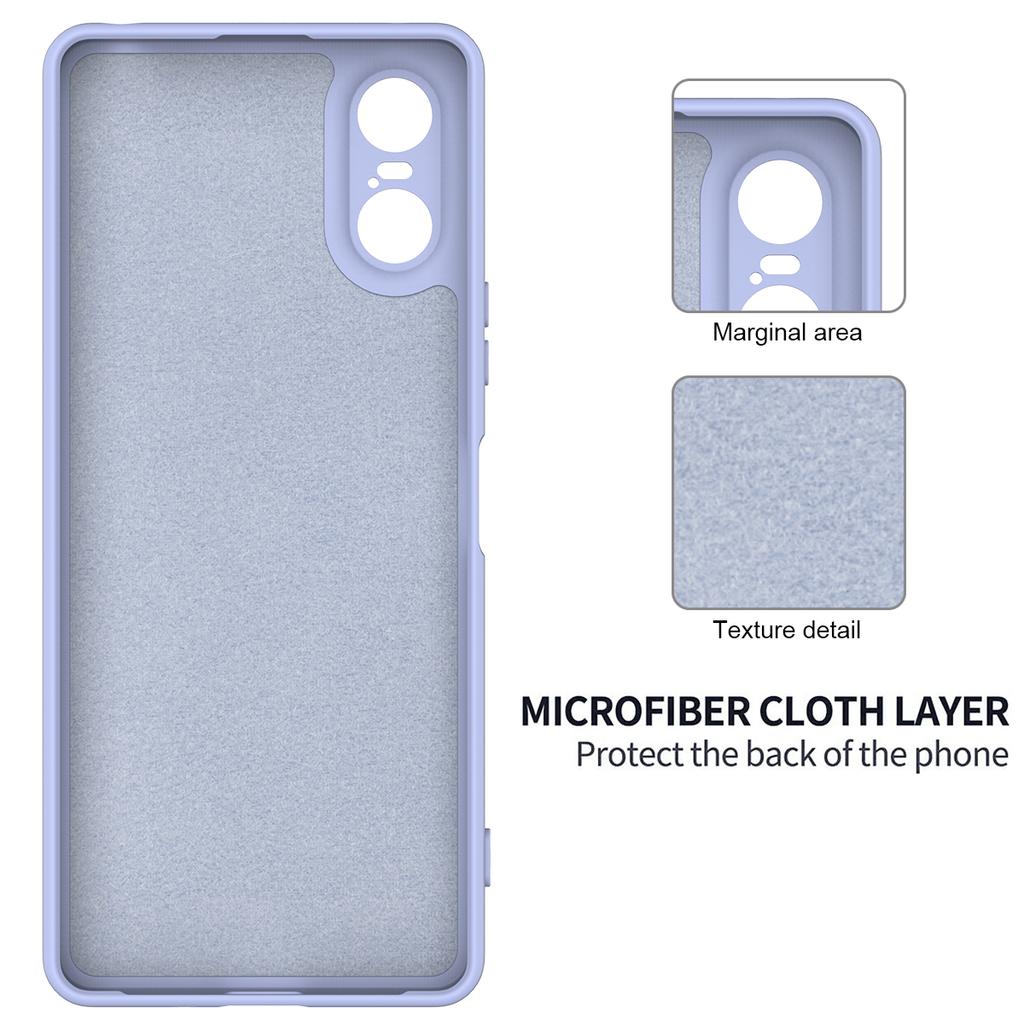 For Sony Xperia 10 VI Case Liquid Silicone Protective Phone Cover with Hand Strap