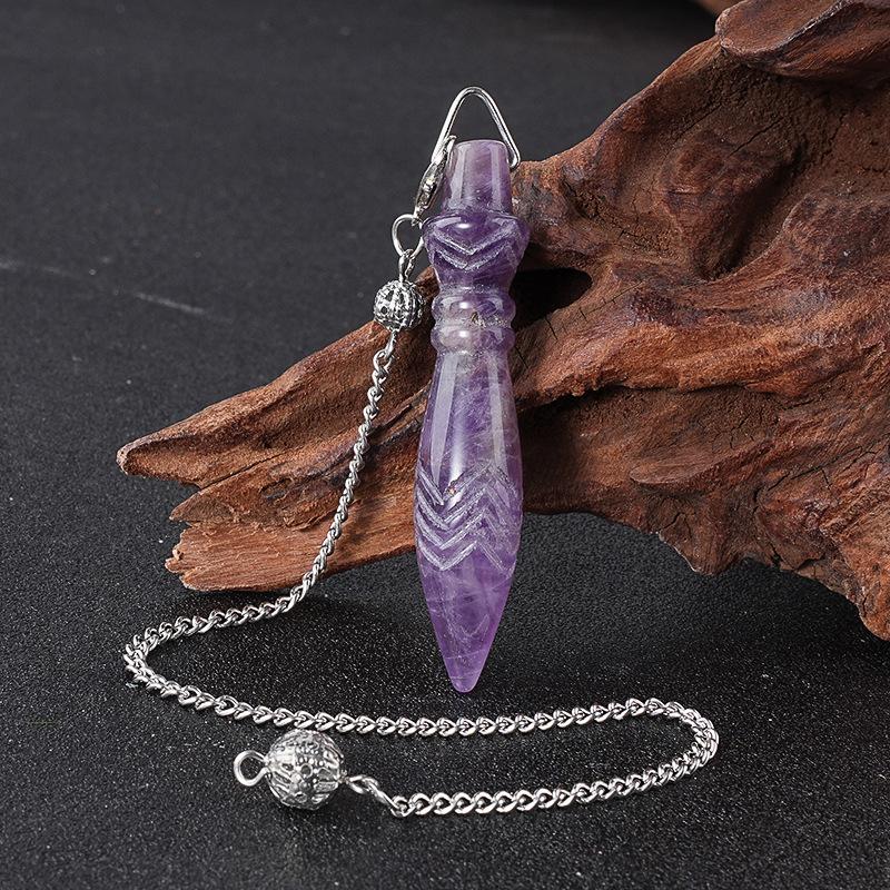 Cross-Border Natural Crystal Egyptian Scepter Pendulum Pendant Vintage Wand Yoga Meditation Adjustable Frequency Thoth Quartz