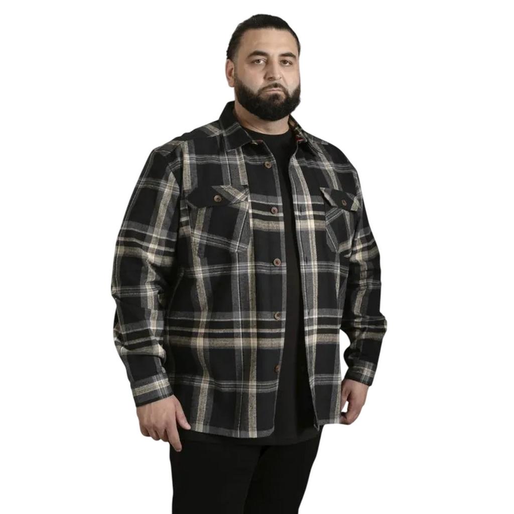 Duke Herren D555 Falkirk Karierte Übergröße Hemdjacke