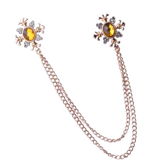 Suit Brooch for Men & Women Double Staggered Metal Hanging
