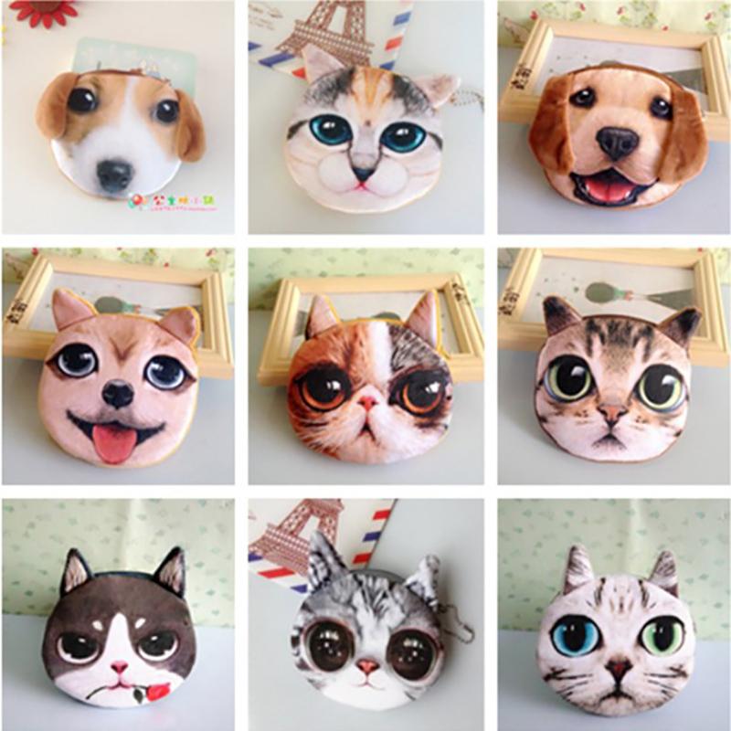 Cat Coin Purse Meow Star Dog Wallet Cute Cartoon Gift Coin Card Bag Key Bag Coin Pouch Clutch Bag Wholesale