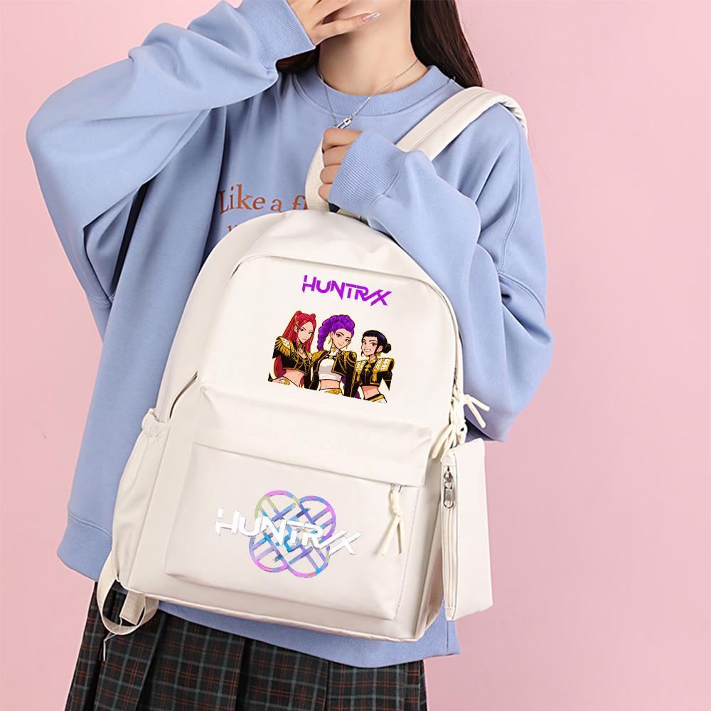 4Pcs/set Anime K-Pop Printed Backpack with Pencil Case Handbag for Teenager Student Boy Girl Bookbag Schoolbag Large Capacity Travel Bag Rucksak
