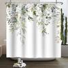 Watercolor Green Leaf Shower Curtain for Bathroom Vines Plant Nordic Minimalist Polyester Botanic Curtain for Home Hotel 180x2