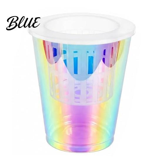 Decorative Rainbow Shade Flower Pot Iridescent Clear Self Watering Planters Plant Pots with Reservoir Wick Rope Plastic Planter for Succulents 2.7