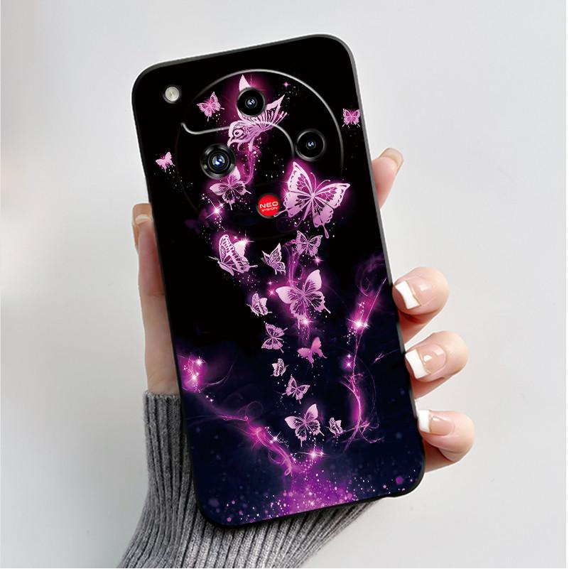 For Nubia Focus 2 5G Z2462N Case Luxury Fashion Butterfly Flowers Soft TPU Silicone Black Cover for ZTE Nubia Focus2 Phone Case