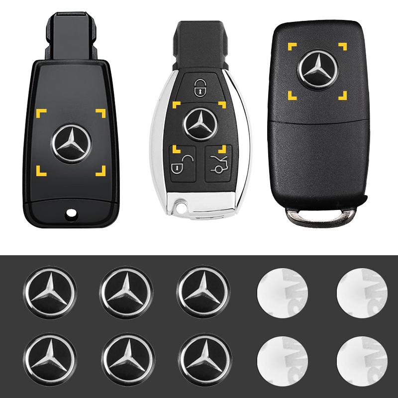 GLC GLB 2/5/10 Stück Auto Fernbedienung Schlüssel Aufkleber Aluminium Emblem Decal Für Mercedes Benz W206 W220 W210 W168 GLC W126 W140 W169 W177 W2