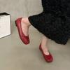 Bailamos Women Flats Tabi Ninja Round Split Toe Shallow Women Single Shoes Lazy Slip On Slingback Mules Leather Shoes Soft Loafe