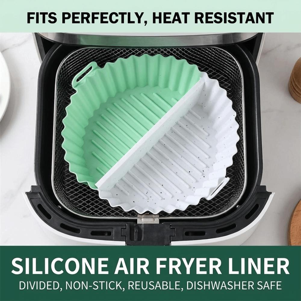 Food Grade Silicone Air Fryer Liner Creative Non-Stick Basket Mat Silicone Baking Tray Kitchen Use