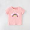 European-Style Girls' Summer Cartoon T-Shirt - Short Sleeve, Round Neck, for Kids