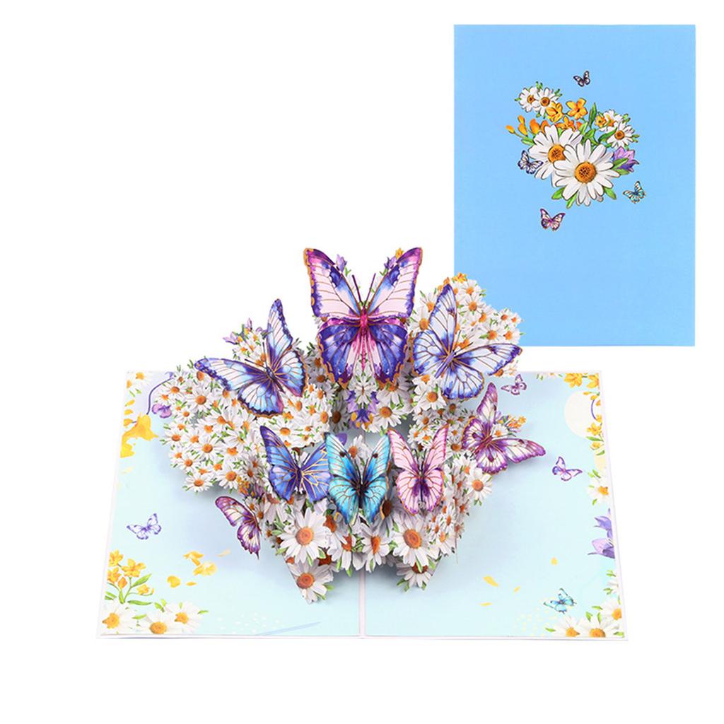 Greeting Card with Envelope Florals and Butterfly 3D Popup Blessing Card Birthday Card for Mother Girlfriend Daughter