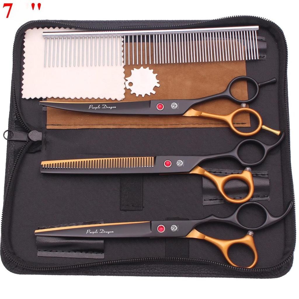 7,5'' Professionelle Tierpflege Schere Haarschneide Fischgräten Ausdünnungs Kamm Hämostaten Pinzette Japan 440C Set Für Hund Katze Z3088