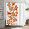 Tu Festive Holiday Shower Curtain Christmas Cookie Baking Pattern Waterproof Decor Bathroom Set