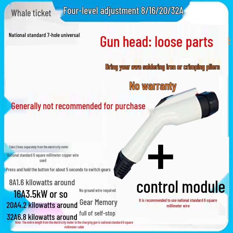 Temperature-Controlled Portable Car Charger Without Ground Wire - Universal Electric Car Charging Gun