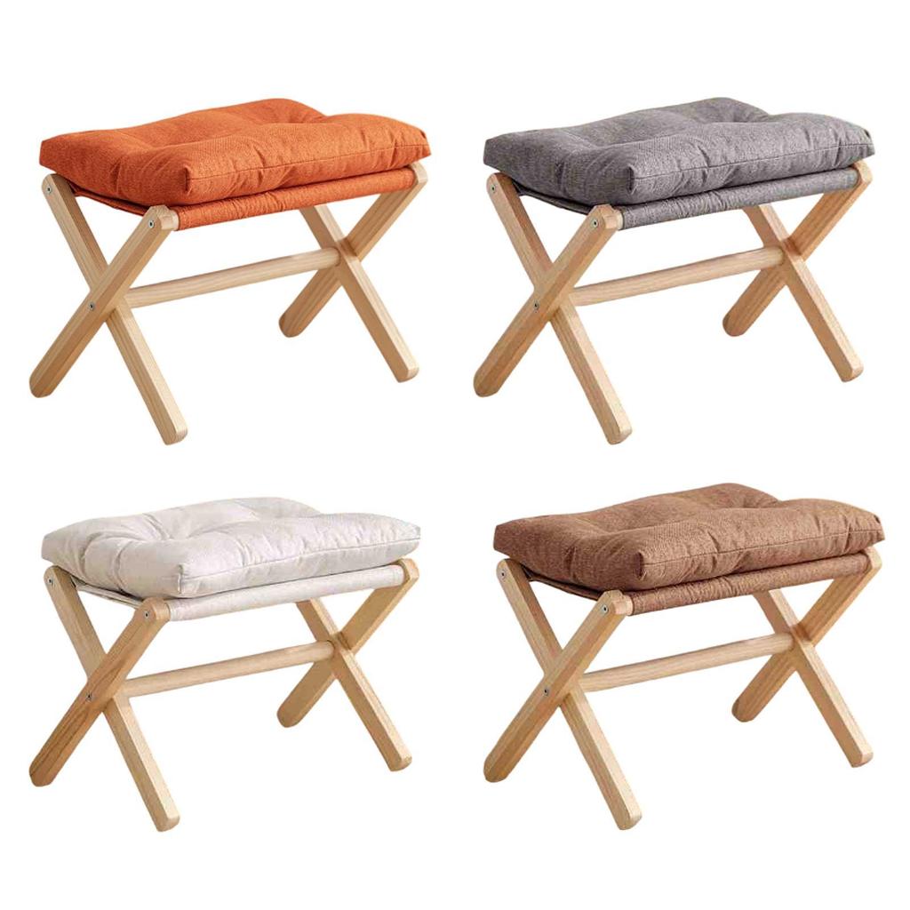 Small Footstool Leisure Stool Shoe Changing Stool Wooden Legs Foot Rest Kids