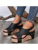 Fashion New Sandals for Womens Peep Toe Platform Hook & Loop Wedges Non-slip Rome Shoes Sandalias Zapatos Mujer