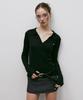 KITTY POTTERY Sheer Slim Collared Top (Black)